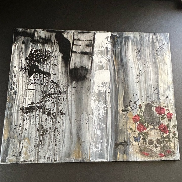 Original Abstract Painting Canvas Acrylic Mixed Media Signed Titled Wicked Spell - Picture 10 of 13